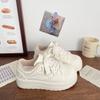 Milk white muffin thick-soled shell head 22 spring new chic niche low-top board shoes