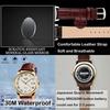 Watch Men's Business Arm Watch Men's Waterproof Brown Leather Belt Quartz Analog Stylish Classic Casual Simple Date Day of the Week Lightweight Men's