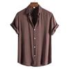 Men's Summer Casual Short Sleeve Dress Shirts Wrinkle Free Regular Fit Shirt Textured Casual Button Down Shirts Solid Breathable Work Shirt for Men