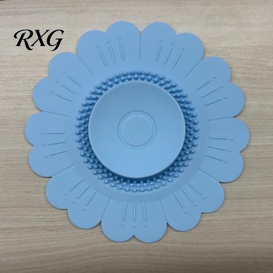 Home Drainage Solution Sunflower Silicone Floor Drain Mat, Bionic Petal Design Anti-Clog Sink Bathroom Sewer Protector Hair Filter, Odor-Proof