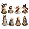 Heimdekoration Bastelset DIY Christliches Perlenbastelset Niedliches 4er-Pack Winzige Perlen-Jesus/Maria Schreibtischdekoration Handgefertigte Mini-Glaubensperlen mit Anleitung