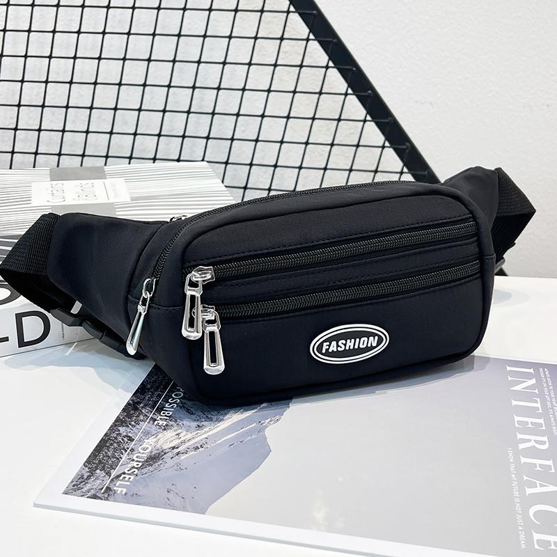 Unisex Breast Package Waterproof Outdoor Sports Bag Canvas Pouch Korean-style Waist Bag Fanny Pouch Crossbody Male Banana Bag