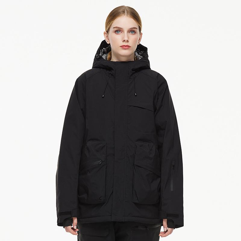 Skiing Jacket for Women and Men Snowboard Coat Waterproof Windproof Insulated Winter Mountain Outdoor Snow Sports Hooded Warm Ski Jackets With Pockets