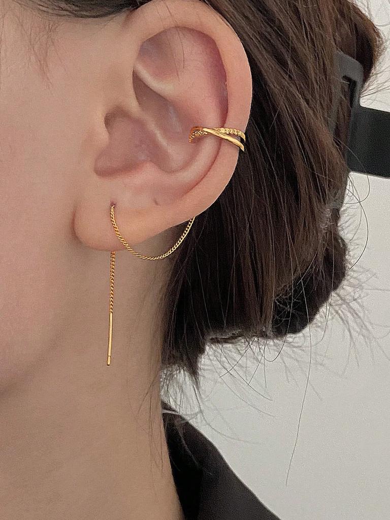 1 Pair Minimalist Extra Long Dangle Ear Cuffs Jewelry For Women Party Fashion Accessories