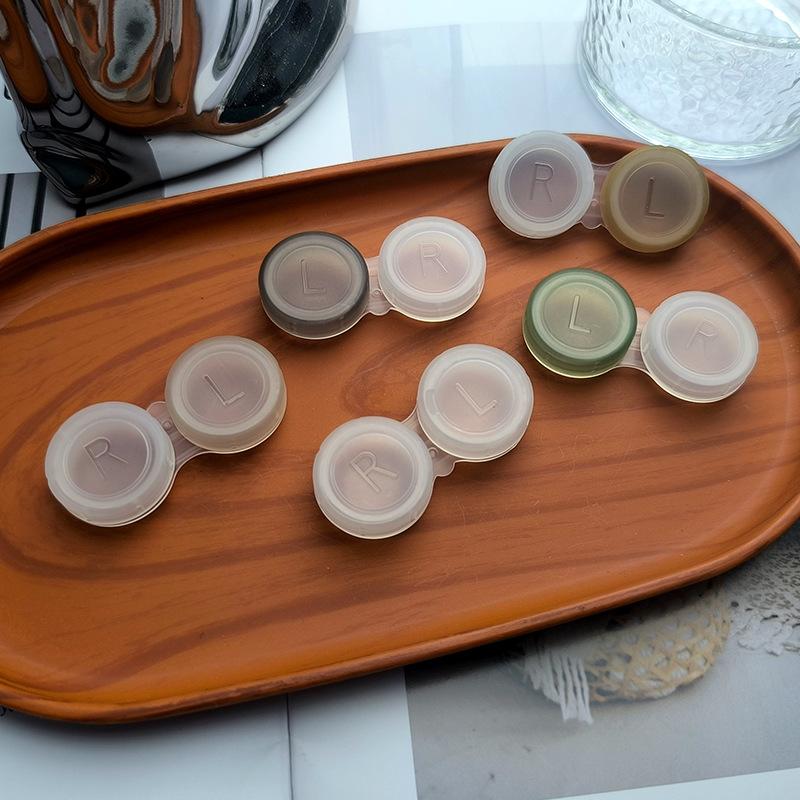 10Pcs Mini Portable Contact Lens Case Eyes Contacts Care Container Box Contact Lenses Storage Box Clear Colored Contact Lens Box