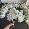 Customized Wedding Bridal Flower Bouquet Silk Artificial White Rose Bouquet Bridal Bouquet for Wedding Bride Floral Arrangement