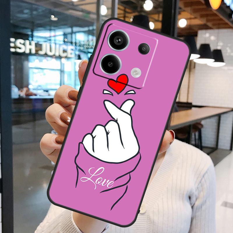 Kpop Finger Heart Case For Xiaomi Redmi Note 11 9 10 12 13 14 15 Pro Plus Redmi 15 15C 10C 12C 13C 14C Cover