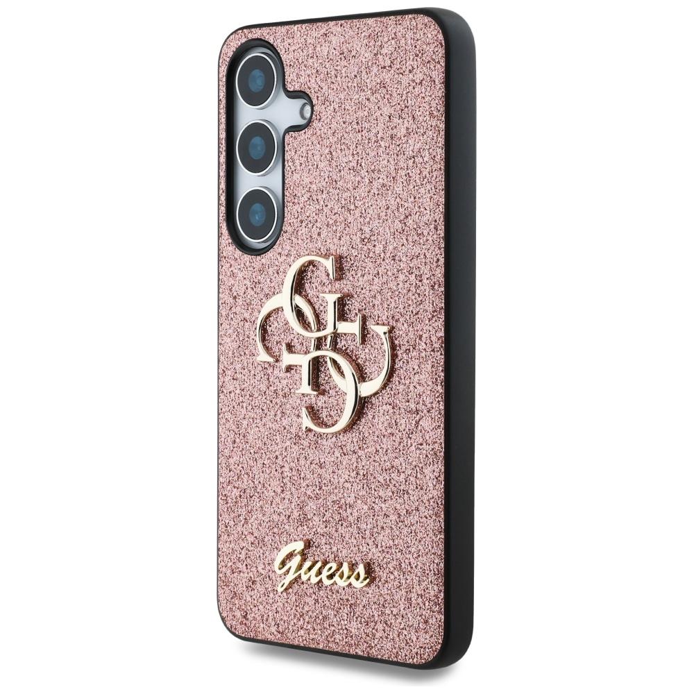 Etui Guess Fixed Glitter Big 4G Metal    Logo Do Samsung Galaxy S25 Różowy