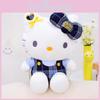 Cat Kitty Checkered Clothes Bow Sitting Plush Doll Kids Bedroom Decor Gift And