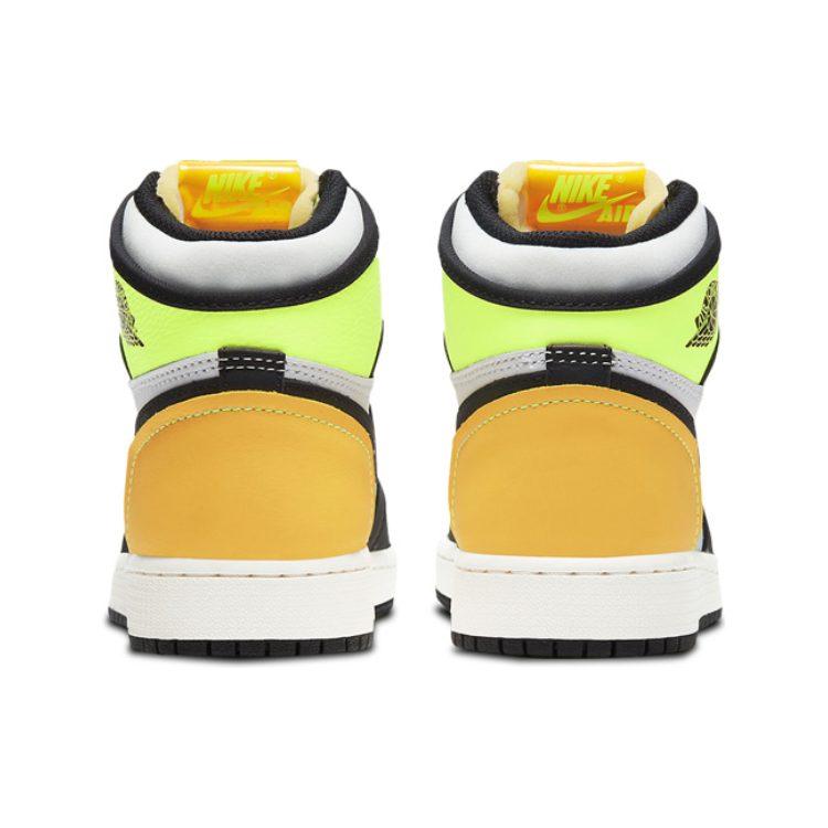 Jordan 1 Retro High White Black Volt University Gold GS 575441-118