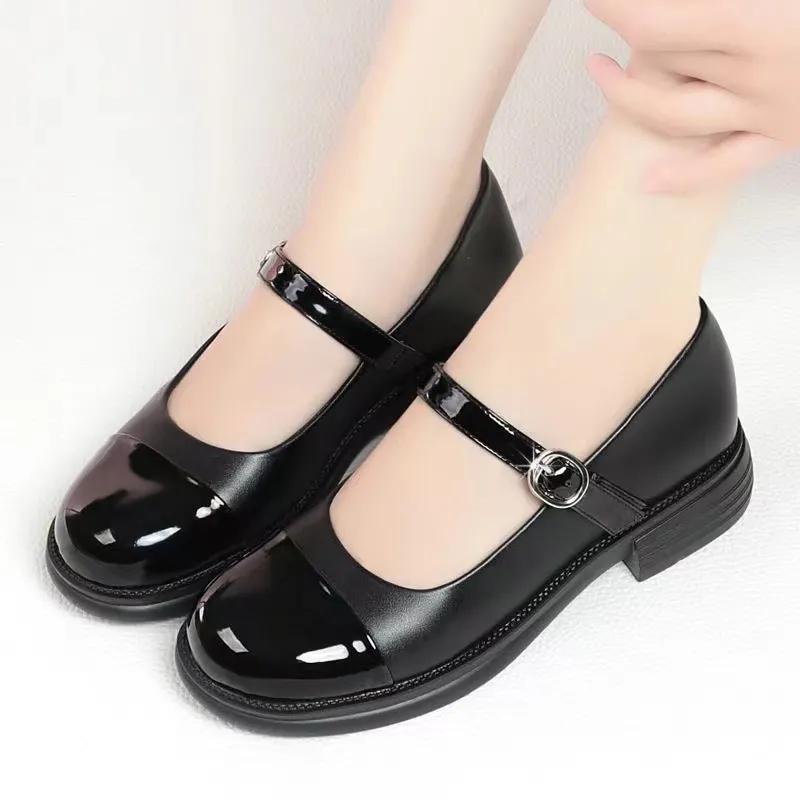 women fashion sweet light brown comfort square heel shoes for office career party lady elegant beige footwear ab545