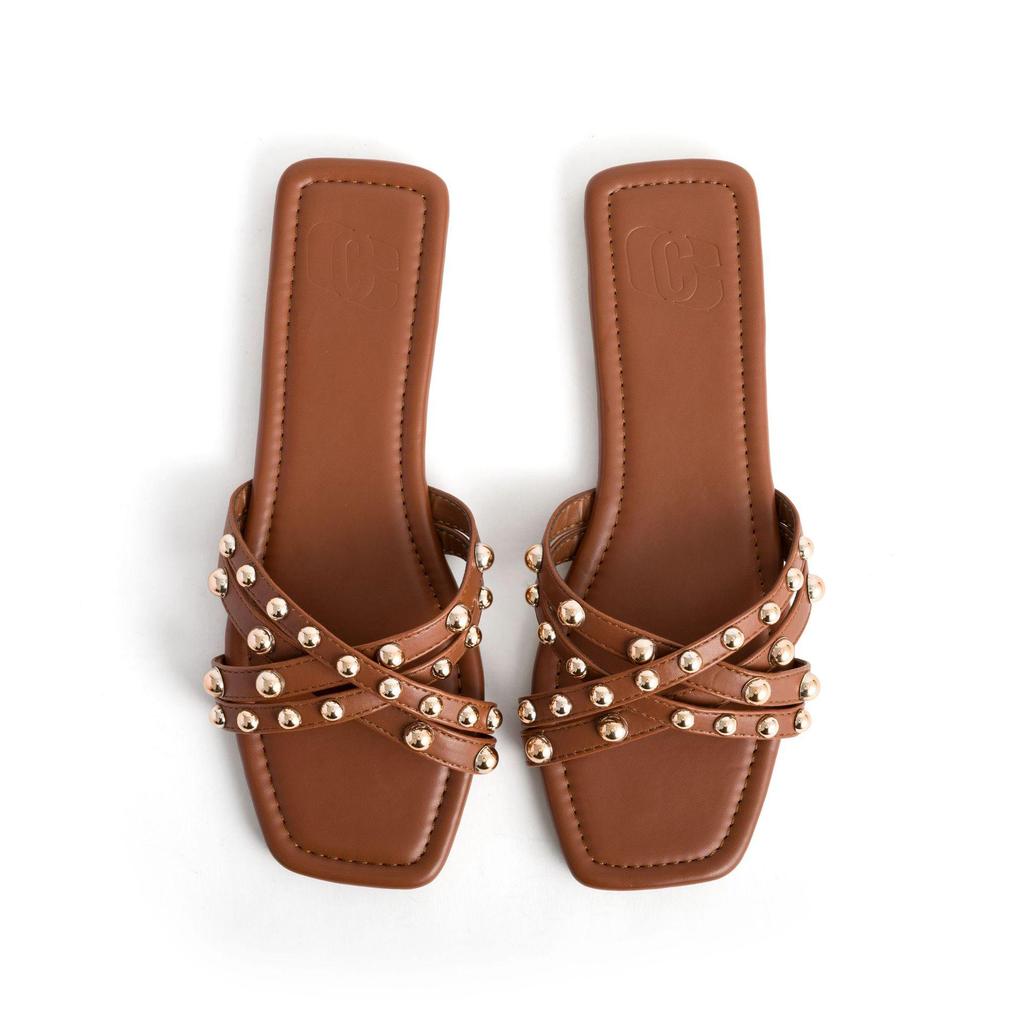 2024 New Arrival Women's Rivet Flat Sandals - Summer Beach Slippers