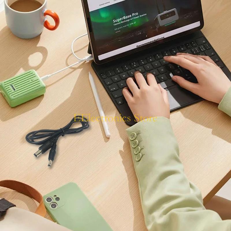 B03C 5.5x2.1mm Male Plug To 3.5x1.35mm Male Plug CCTV Power Cable Cord Adapter for Various Electronic Devices