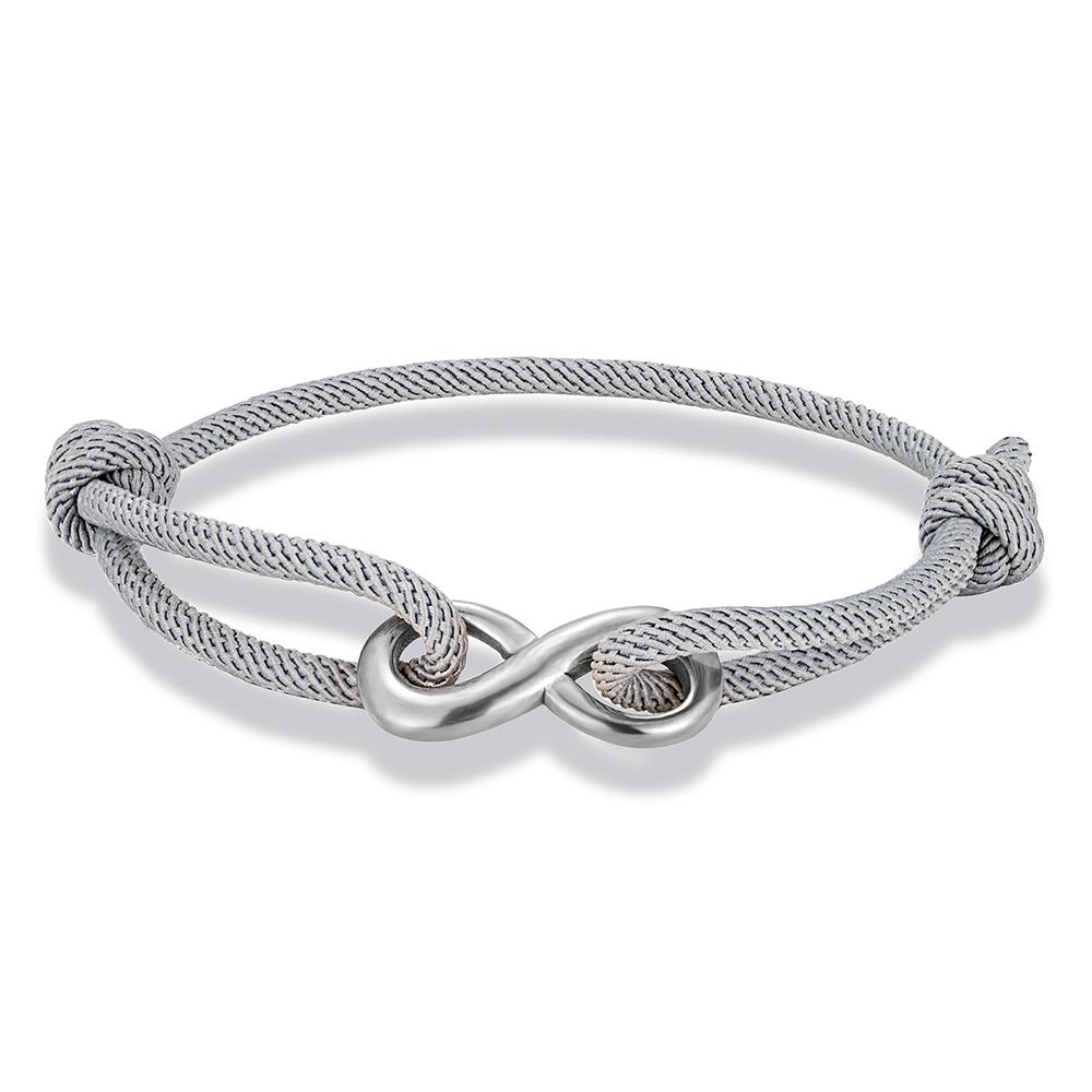 Minimalist Infinity Bracelet Stainless Steel Adjustable Rope Jewelry for Men Women Couple Friendship Gifts