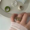 Smooth Glossy Resin Wide Band Ring With Arc Design Comfortable Finger Accessory For Daily Wear And Special Occasions