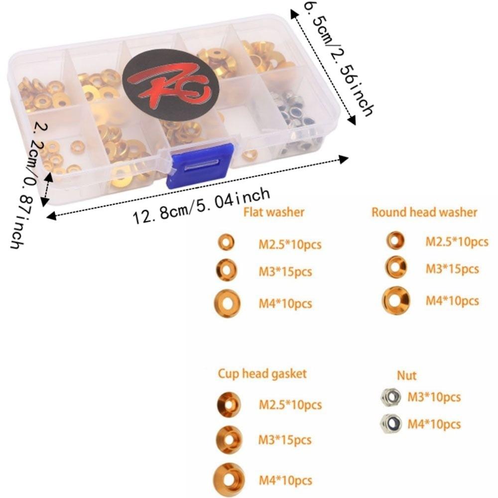 1/10 1/8 Scale RC Cars Screw Kit M2.5/M3/M4 Round Head Gasket Durable Cup Head Screw  For RC Hobby