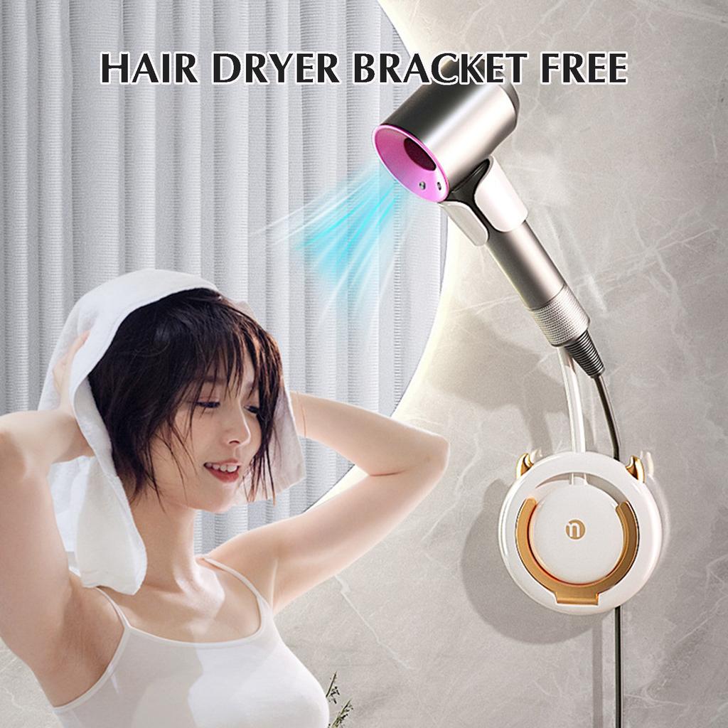 Hands Free Hair Dryer Holder Stand for Lazy People with ABS Material and Wall Mount Design Compatible with Most Hair Dryers
