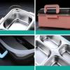 4-Grid Thermal Lunch Bento Box  Inner 304 Stainless Steel Leakproof Microwave Fresh Keeping Meal Container for School Picnic