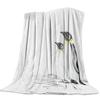 Custom Blanket Home Textile Penguin Cartoon Background Feet Flannel Weighted Blanket Warm Soft Throw Sofa Bed Travel Blankets