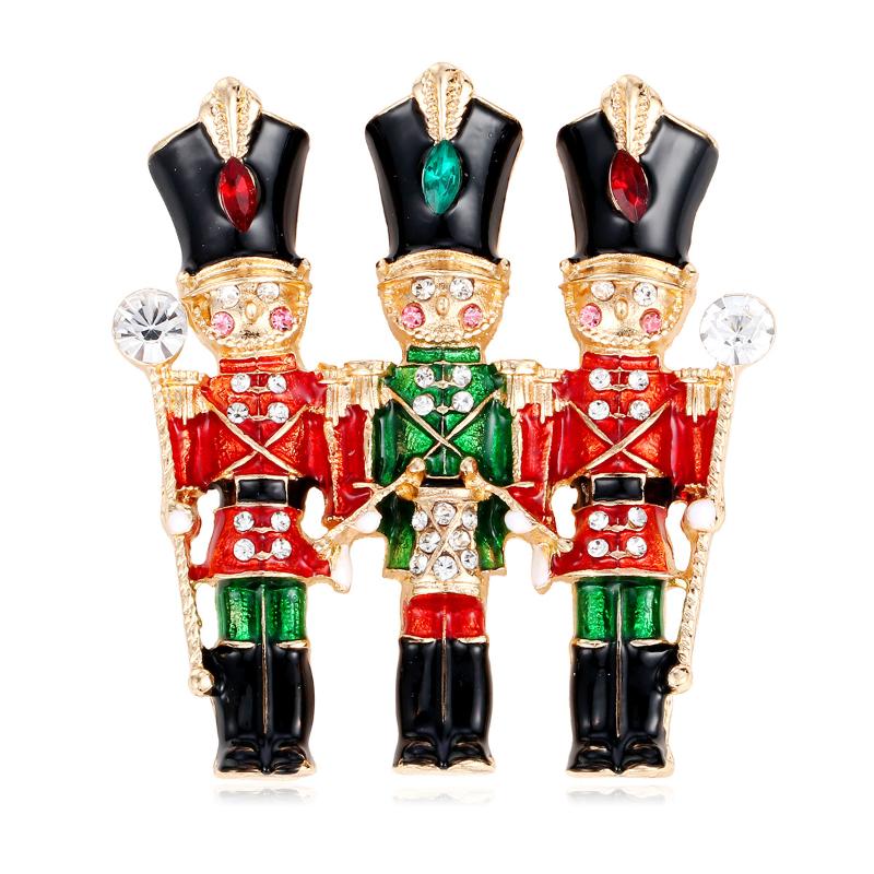 Enamel Men Guard Brooches Puppet Soldiers Wear High Hat Jewelry Pins Cute Metal Badge Gift Suit Corsage Accessories