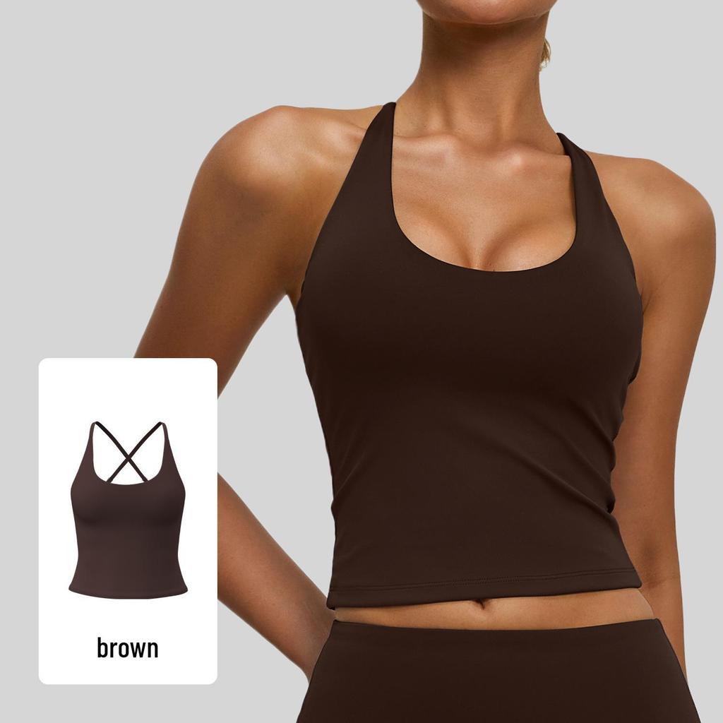 Juyitang Yoga-Tanktop Ärmelloses Camisole Sport-BH für Damen