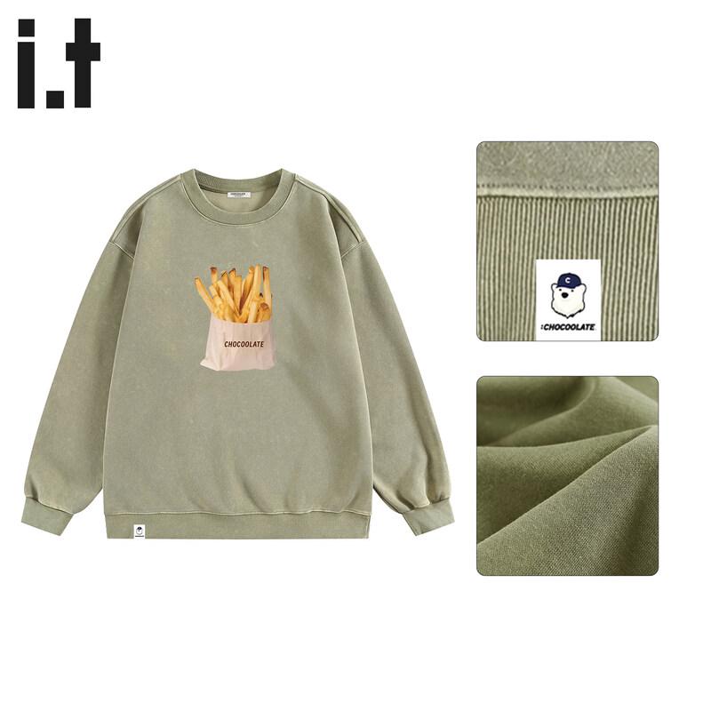 

:CHOCOOLATEit Men s American Retro Heavyweight Crewneck Sweatshirt L