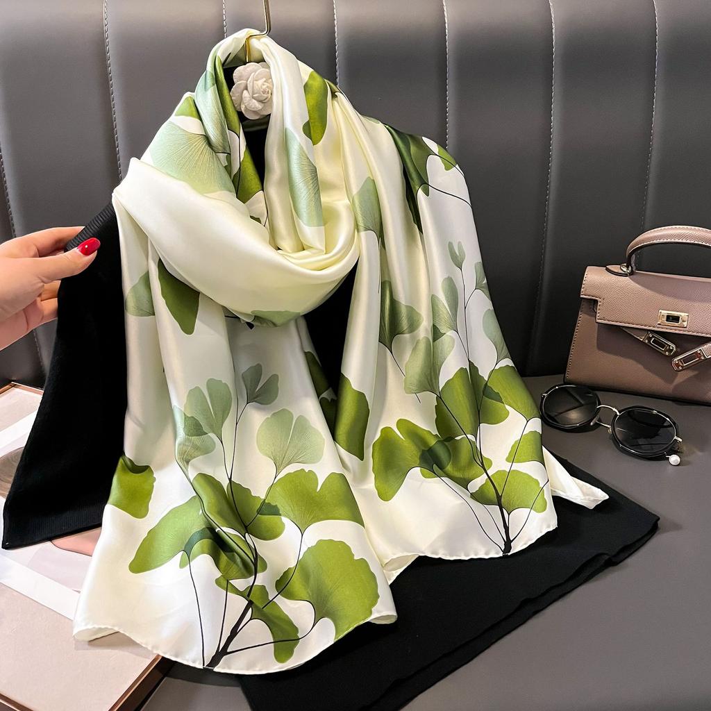 New silk scarf female fashion thin section temperament sunscreen sarong beach towel scarf scarf sarong