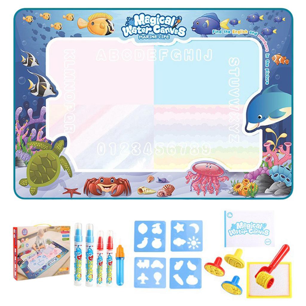 Magics Water Drawing Mat With Reusable Magics Pens Children's Drawing Pad Extra Large Size Repeatable Doodling Painting Mat