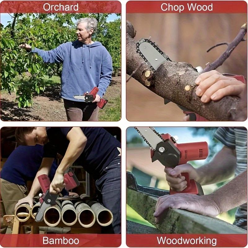 Mini 6 Zoll Elektrische Kettensäge. Kette. Kettensägenketten-Ersatzteile. mit Upgrade 2 Kettensägen zum Schneiden von Holz/Bäumen [Gärtnerfreundlich]