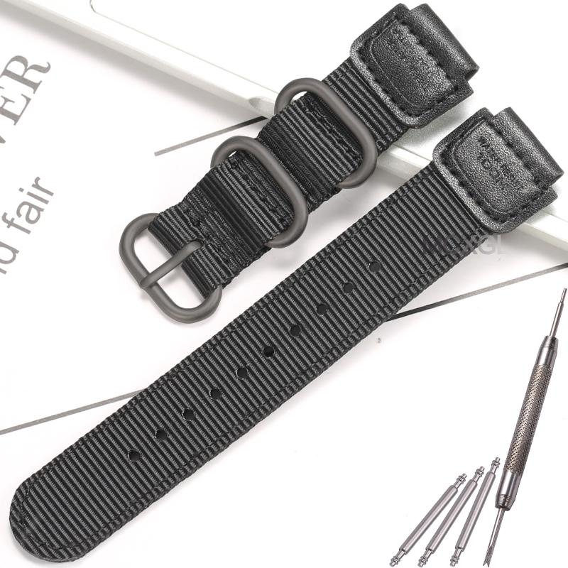 18mm Nylon-Uhrenarmband für Casio W800H Herren Canvas Sport Schwarz Grün Armband SGW300 F91W F105/108/A158/168 AE1200WH AE1300 Gürtel