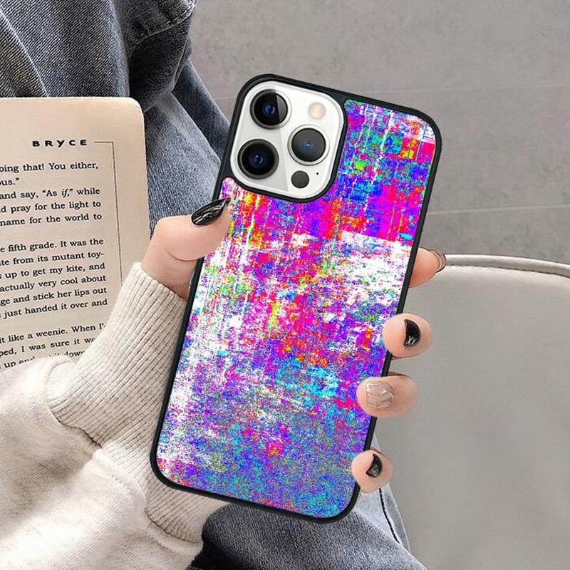 Abstrakte Glitch Art Handyhülle für iPhone 17 Air 16 16e 15 Plus für Apple 13 11 12 14 Pro Max Hülle coque Schale