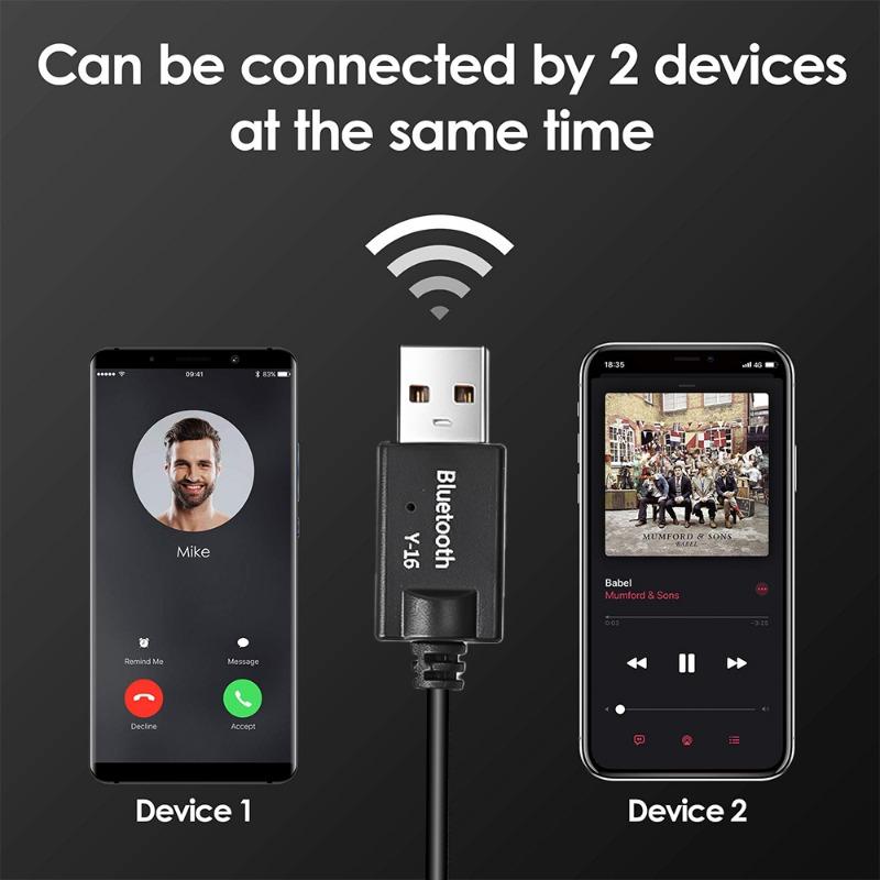 Car Bluetooth Adapter Receiver Portable Wireless Music 3.5mm AUX Jack Audio Receiver Car Speakers Stereo USB Mini Bluetooth 4.2