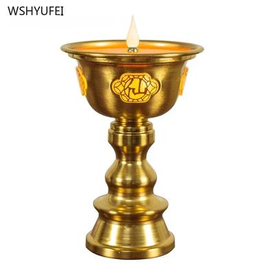 Simulierter Kerzenständer Legierung Buddhistische Tempelopfergaben Buddhistische Artefakte Wohnzimmerdekoration Einstecken 110V~220V