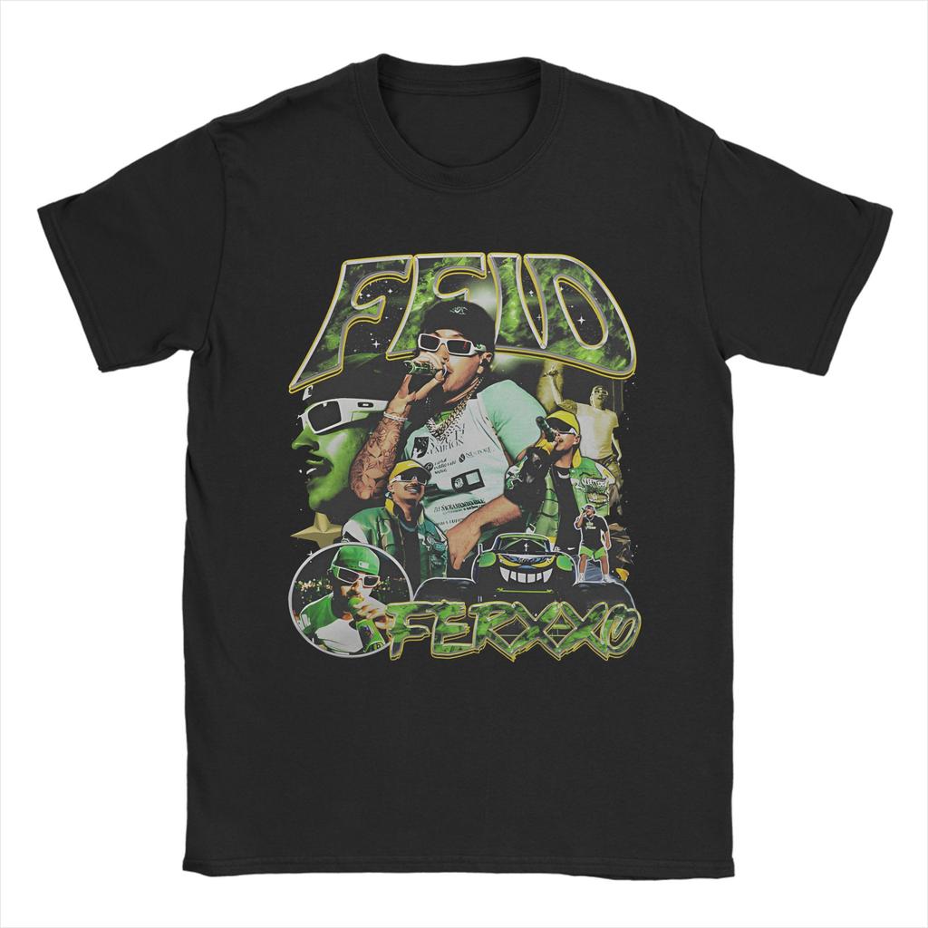 Unisex Womens T Shirt Colombian Singer Feid Ferxxo Green TShirts Hipster Beach Tee Shirt Vintage Cotton Clothes Gift Idea