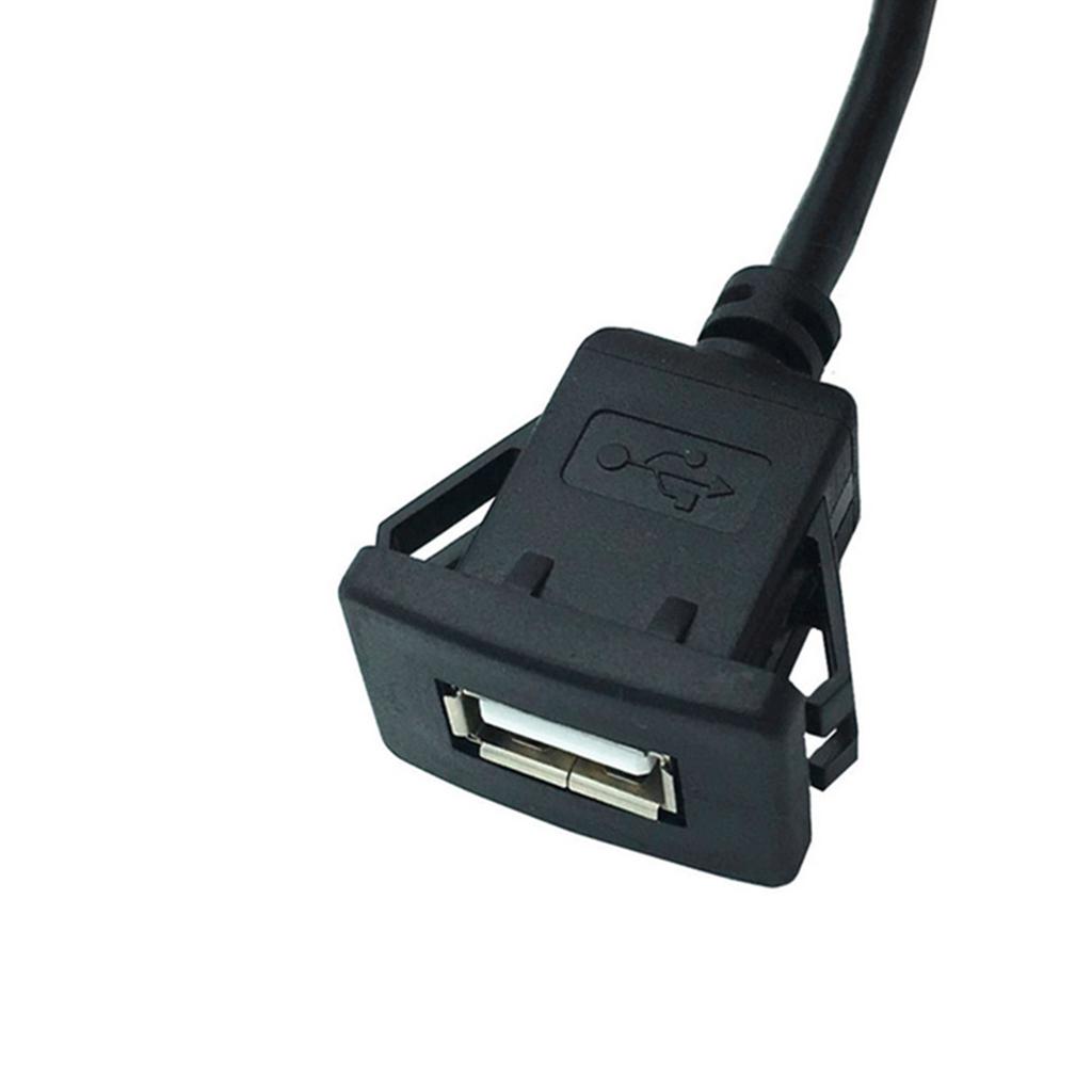 Flush Mount SUV Car Dashboard USB Port Audio Line Extention Cable Male To Female