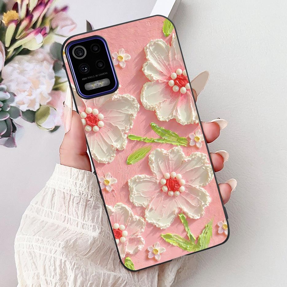 For LG K52 K62 2020 Case LM-K520 LM-K525 Stylish Love Heart Painted Cover Soft TPU Phone Case For LG K62 K 52 LGK52 LGK62 Fundas