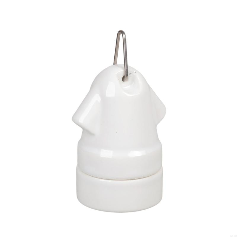 Heavy Duty Ceramic E27 Lamp Holder With GG50 Metal Hook For Bathroom Heaters Bulbs And LED Lights M4YD
