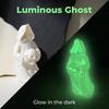 Luminous Spooky Figurine 3D Printed Glow In The Dark Skull Ornament, Gothic Hooded Ghost Statue for Halloween Desktop Decoration, Resin Party