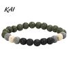 Minimalist Stackable Beaded Jewelry Obsidian Stone Bracelet for Men Women, Colorful Rock Beads Delicate Porous Texture Bead Stretch Bracelet,