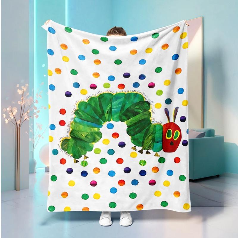 

1pc The Very Hungry for CATERPILLAR Blanket - Soft Flannel All-Season Cozy Throw for Bed Sofa Camping Travel 100X150CM