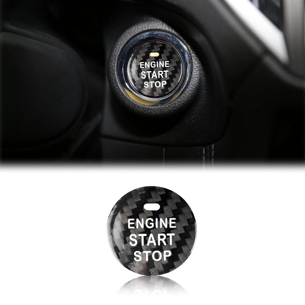 Carbon Fiber Push Start Button Cover Compatible with Subaru WRX 2015-2019 Forester Outback 2013-2020 XV Legacy 2014-2020 Engine Start Stop Keyless