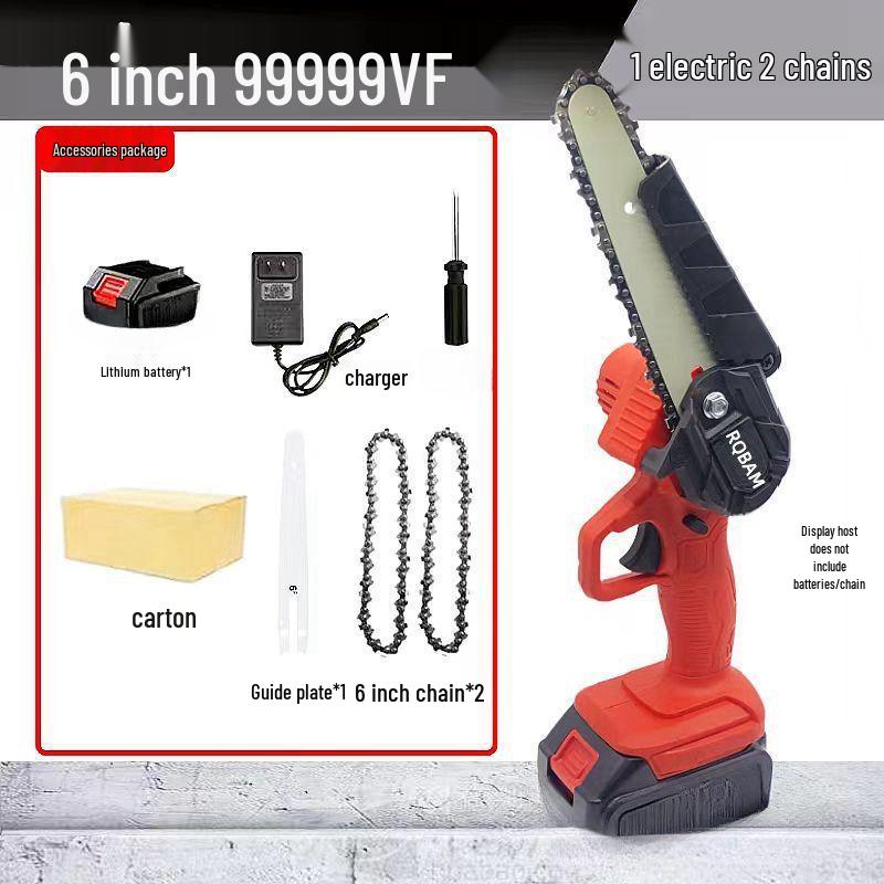 Cordless Handheld Electric Chainsaw with Lithium Battery for Household or Outdoor Use