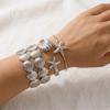 Scallop Arm Cuff Bracelets Silver Flower Upper Arm Bracelet for 5Pcs/Set Arm Accessories