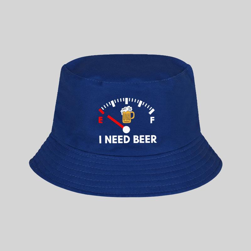 MLFO “I Need Beer” Printed Boater Hat – Lightweight, Foldable Sun Hat, Fishing Hat, Unisex, Casual and Fashionable Headwear