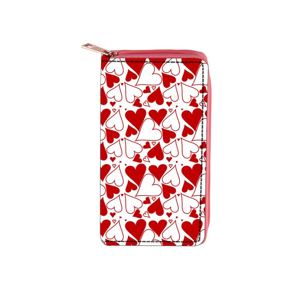 Valentýnská dlouhá peněženka na zip láska peněženka