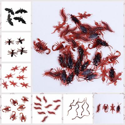 10 Stück Slot Scherz Lustiger Trick Witz Spielzeug Spezielles Lebensechtes Modell Simulation Gummi Kakerlake Tausendfüßler Skorpion Gecko Käfer Spielzeug