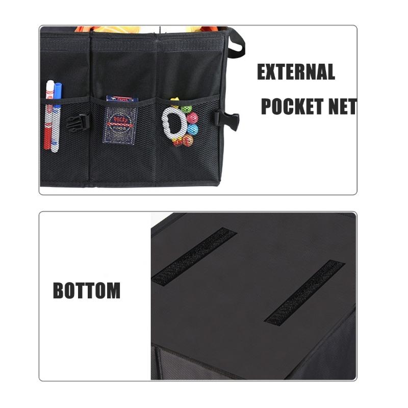 Large Capacity 68L Multiple Compartment Car Storage Box Foldable Design For SUV Sedan Truck Vehicle Organization Travel