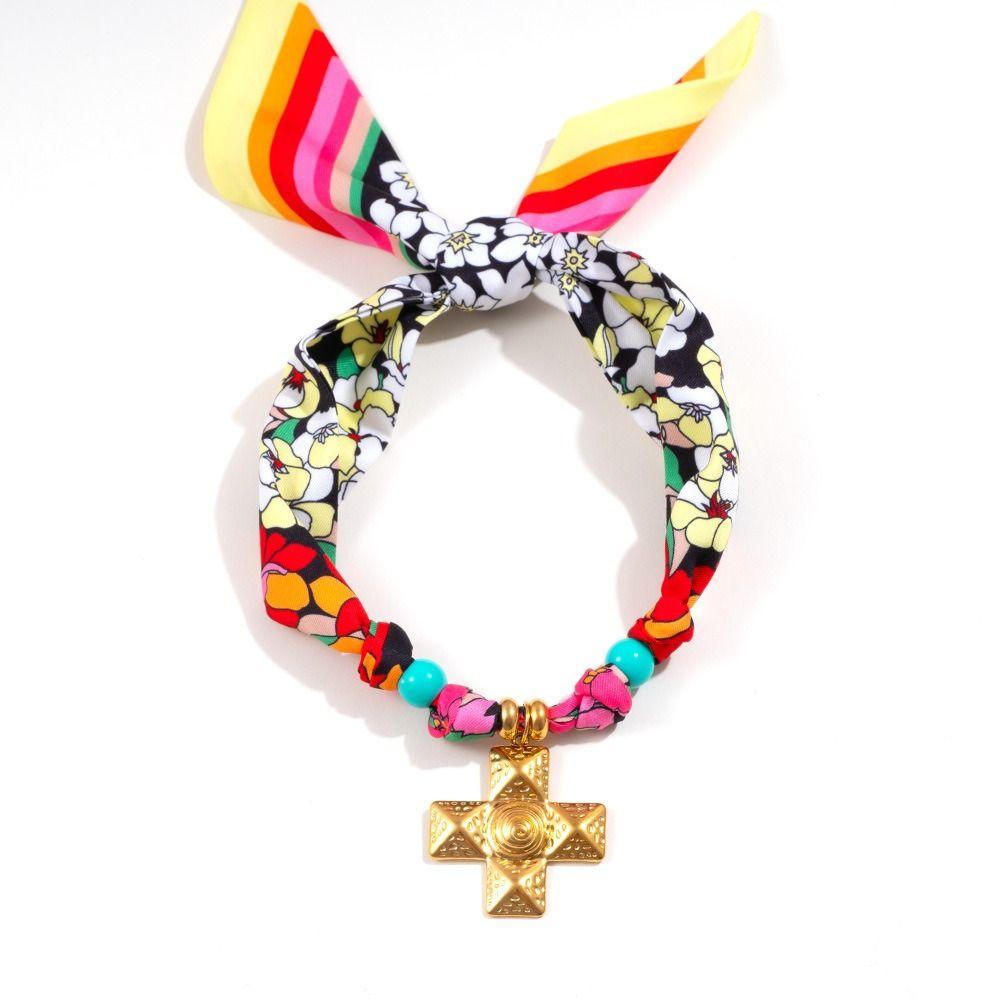 Ethnic Style Sweet Pendant Necklace Personality Bag Accessories Creative Colorful Headscarf  Male