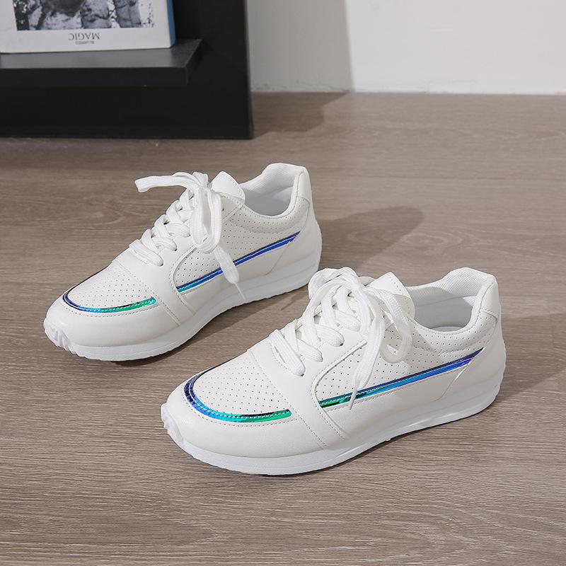 2025 summer new lace-up casual sports shoes soft-soled breathable little white shoes flat-soled versatile student shoes women's single shoes