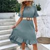 Women's Loose Casual Ruffle Short Sleeve Fashion Dress